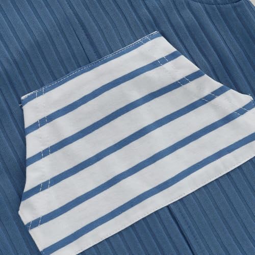 Newborn Baby Boy Summer Clothes Stripe Short Sleeve Romper Suspender Pants Hat 3Pcs Set Cute Coming Home Outfit3