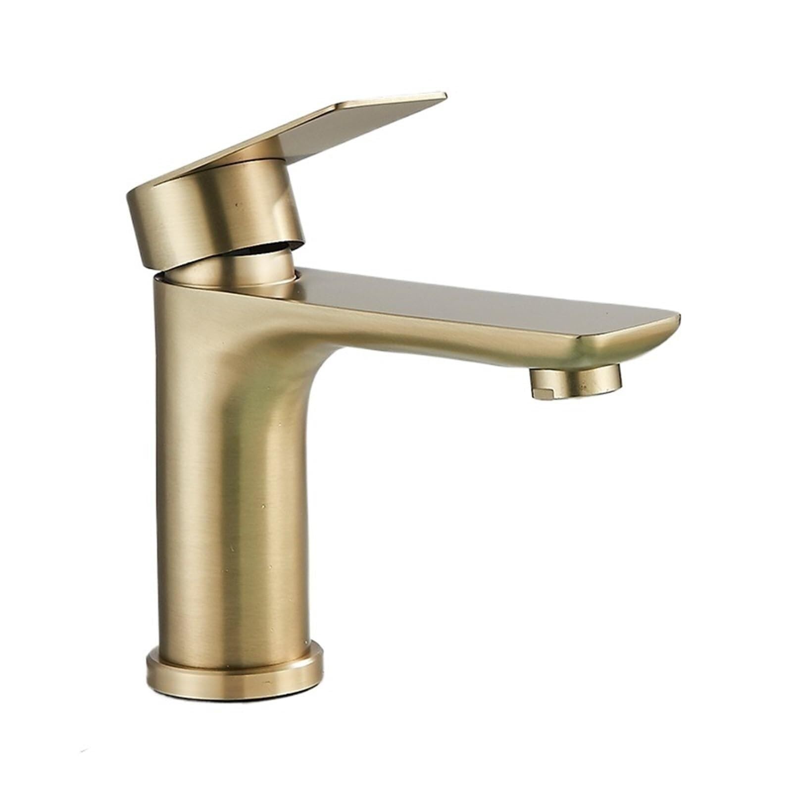 Basin Tap 304 Stainless Steel Bathroom Faucet Hot and Cold Water Outlet Sink Black Washbasin Tap for(Brushed Gold)