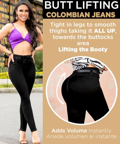 Colombian Jeans for Women Butt Lift Butt Lifting Jeans Women Black Pantalones Colombianos para Mujer Levanta Cola Negro3