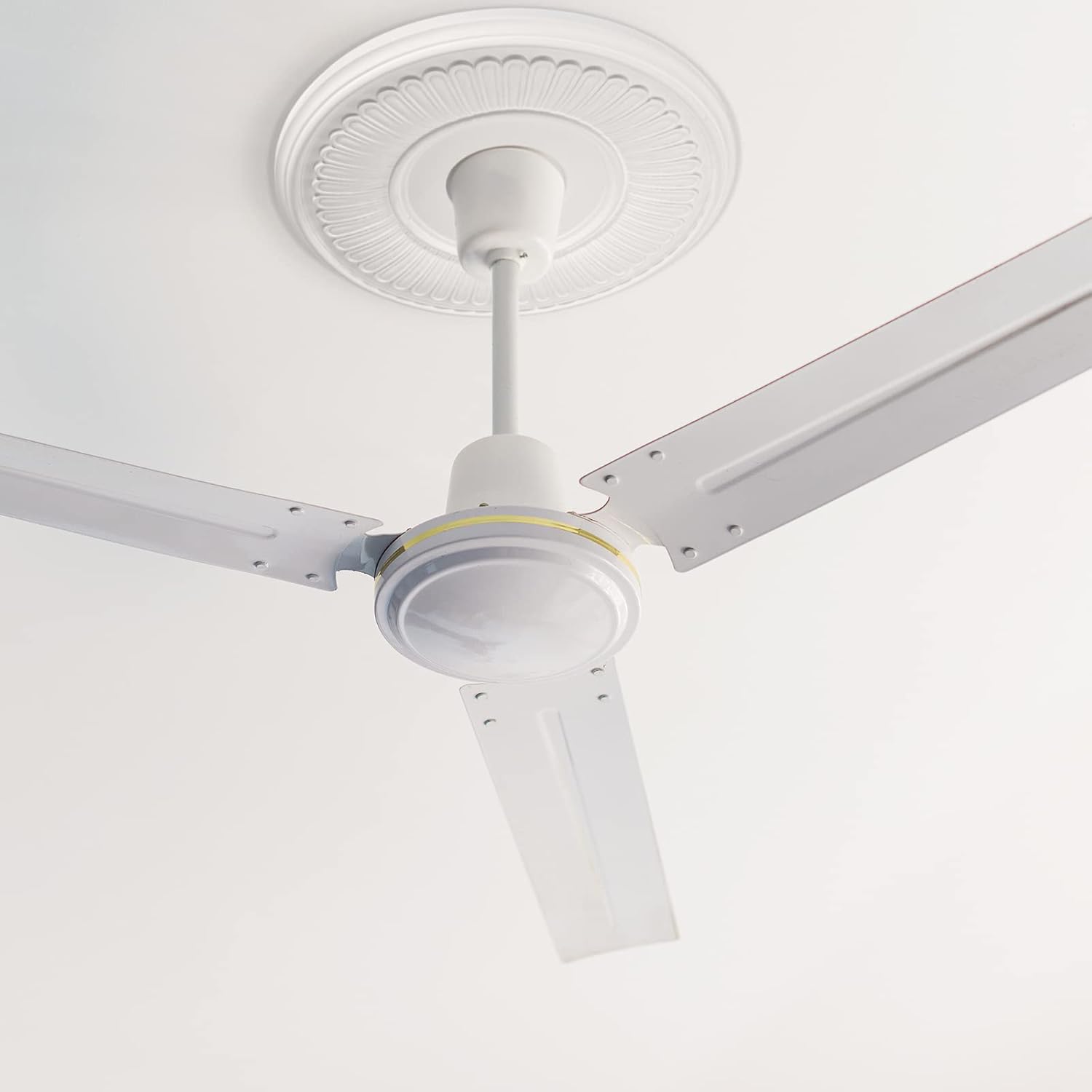 Liliful 2 Pieces PU Ceiling Medallion for Light Fixtures White Ceiling Light Decorative Fan Medallion Lighting Ceiling Ring Covers 13"OD x 3.5"ID Molded Round Ceiling Medallions for Chandeliers Home