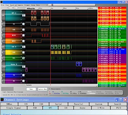 Analizador lógico digital de 24 MHz con software para protocolos SPI, IIC y UART 4