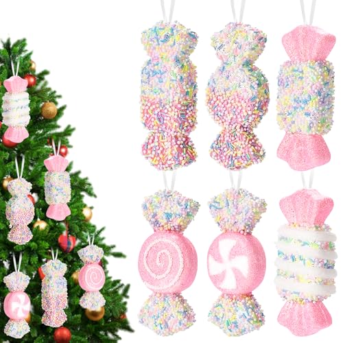 6 Stück Weihnachtsbaumschmuck, 14.5x5.5cm Tannenbaum Deko, Groß...