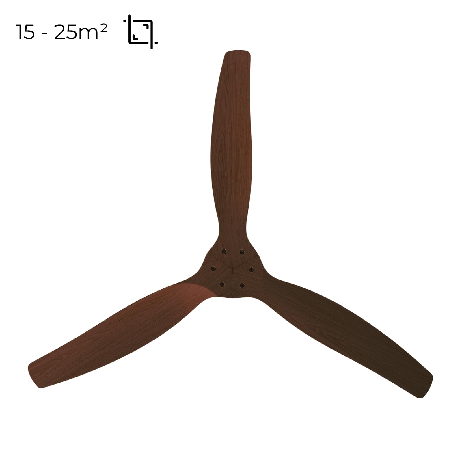 YOEVU HÉLIX Ventilador de Techo sin Luz, Mando a Distancia, 132 cm, Nogal