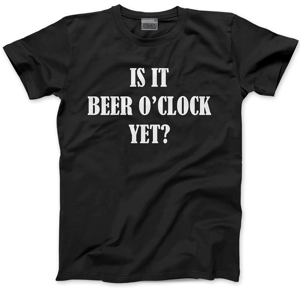 Hotscamp Men's Black Is It Beer O'clock Unisex T-Shirt - Large