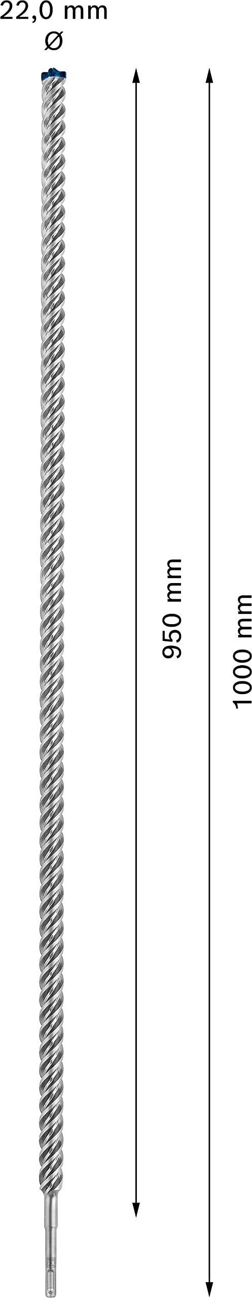 Bosch Professional 1x Broca para martillo Expert SDS plus-7X (para Hormigón armado, Ø 22.00 x 1000 mm, accesorios Martillo perforador rotativo)
