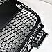 TLAPS 7422438564535 Compatible With 2005 2006-2008 Audi A4 B7 Glossy Black RS-Honeycomb Mesh Front Bumper Grill Grille With Emblem Base