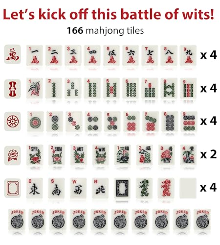 Set de Fichas Mahjong Americano 166 piezas con Caja portátil miniatura 4