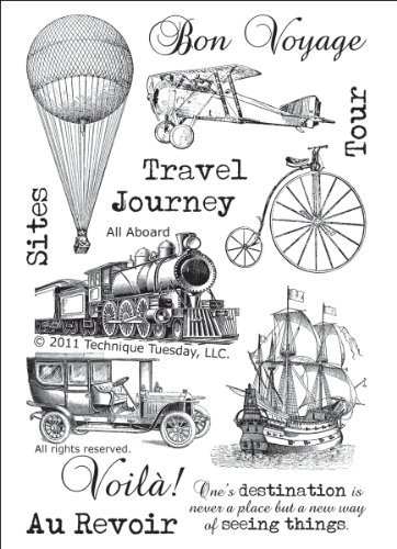 All Aboard Vintage Travel Clear Stamps | Clear Rubber Stamps | Photopolymer Stamps | Card Making Supplies | Scrapbooking Stamps