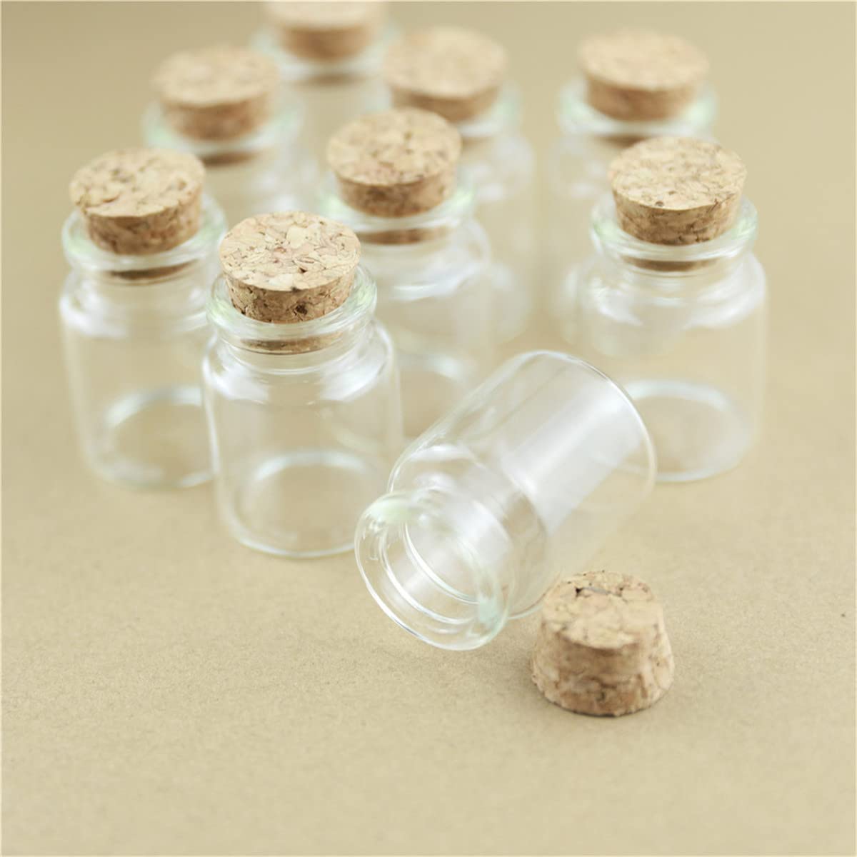 SYLALE 50 unids/Lote 30 * 40mm 15ml pequeñas Botellas de Vidrio tapón frascos de Vidrio Botella de Corcho Tubo de ensayo Vial Regalo de Boda