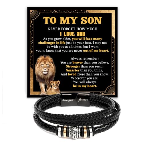 Mapileng To My Son Love You Forever Bracelet From Mom & Dad With Heartfelt Message & Elegant Box, Gift For Son From Mother Father On Graduation, Birthday, Wedding, Christmas & More #8