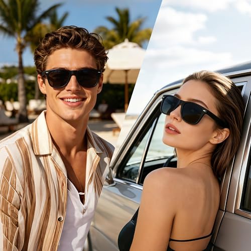 Image of Joopin Square Sunglasses Polarized UV400 Designer Sun Glasses Men Women | Oversized, Plastic Frame, Retro, Vintage, Unisex, Trendy Shades for Driving, Party, Fishing, Business, Costume