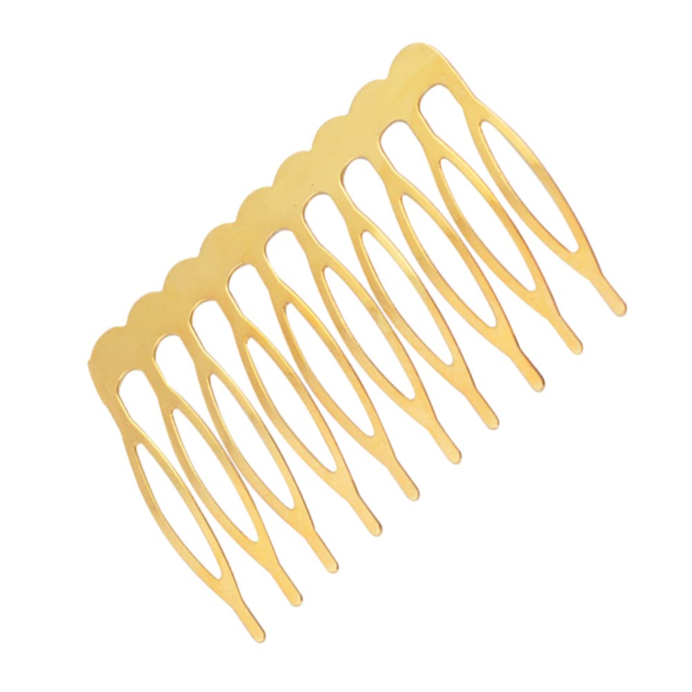 LALAFINA 3 Sets Elegante Goldene Haarspangenkämme Mit 10 Eisendrahtzähnen Eingesetzte Kämme Für Frauen Und Mädchen Für Hochzeiten Abendessen Tänze Und Den Täglichen Gebrauch 30