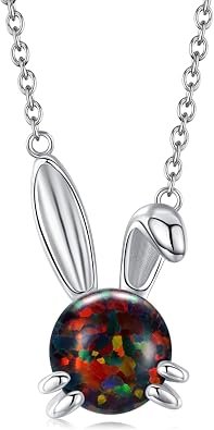 JUSTKIDSTOY Bunny Necklace 925 Sterling Silver Cute Rabbit Pendant Necklace Jewelry Gifts for Women Girls Rabbit Lover