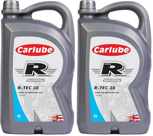 Carlube Triple R KCK005 R-TEC38 20W-50 Aceite de motor mineral, 5 L (Paquete de 2)