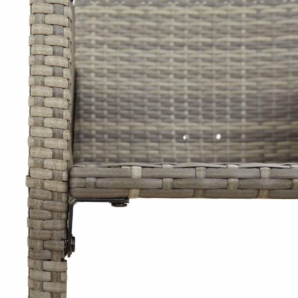 vidaXL Ensemble de Bar de Jardin 3 pcs sans Coussins Gris Poly rotin, Ensemble de Table de Bar, Table et Chaise de Bar, Ensemble Table de Bar et Tabouret