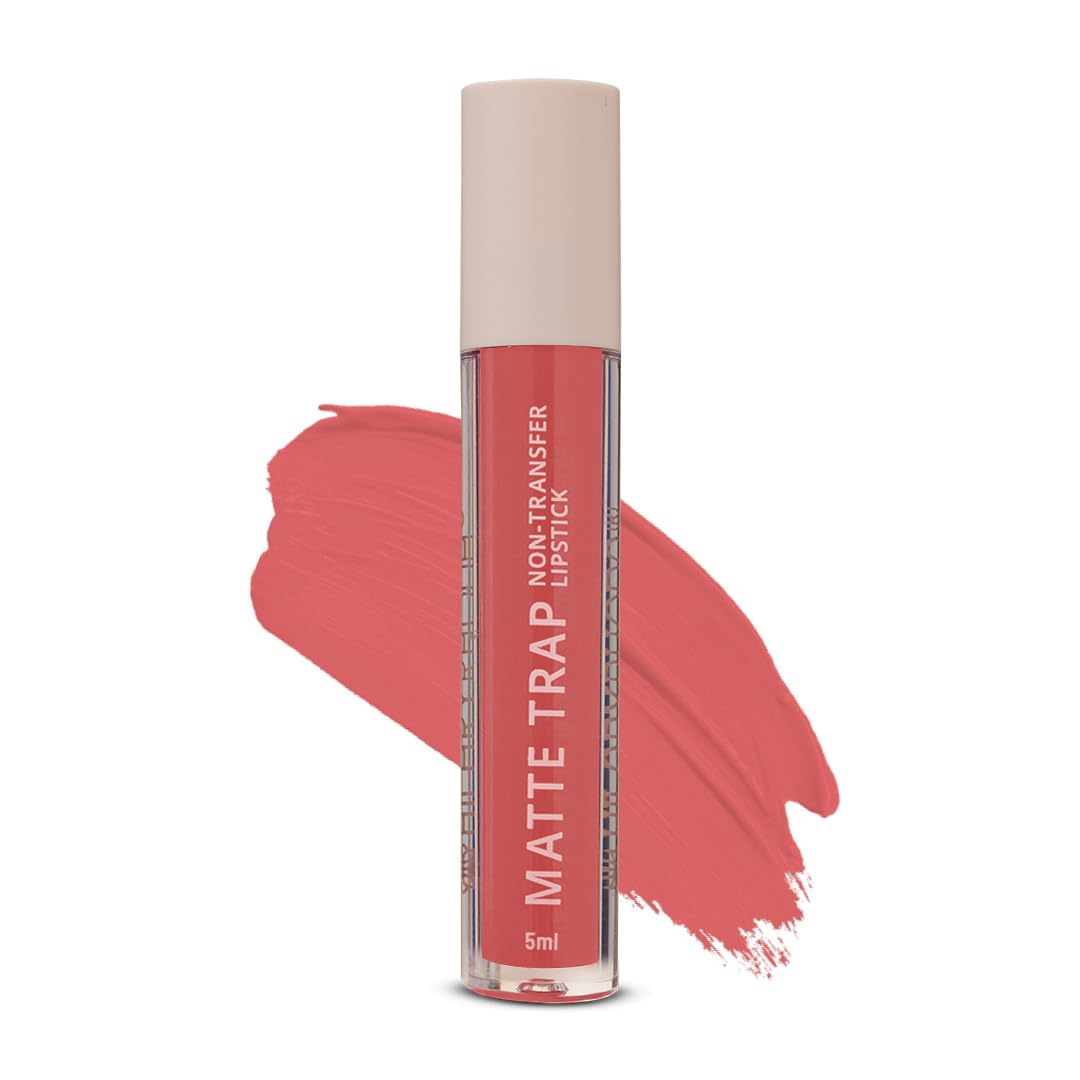 Hilary Rhoda Matte Trap Liquid Lipstick | Non-Transfer & Waterproof Lipstick | 8-Hour Long Stay | Non-Drying Formula | 5ml (IndiBrown - Shade 05)