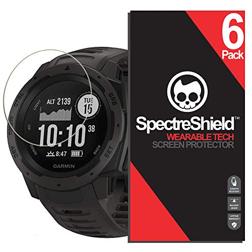 [6-Pack] Spectre Shield Screen Protector for Garmin Instinct Case Friendly Garmin Instinct Screen Protector Accessory TPU Clear Film