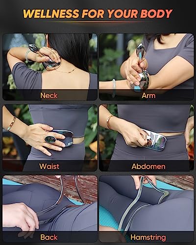 ONUEMP 3-in-1 Stainless Steel Massage Therapy Tools - Ice Gua Sha Muscle Scraper, Fascia Brush & Body Sculpting Cup, Maderoterapia Kit Colombiana for Lymphatic Drainage, Anti Cellulite, Deep Tissue