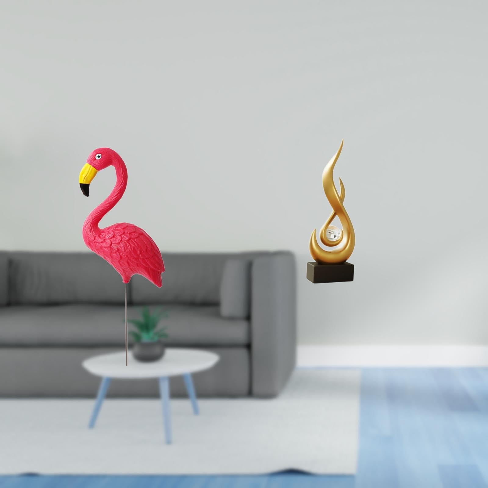 Enakshi® Flamingo Fire Garden Sculpture Abstract Resin Figurine Modern Art Ornament for Holiday Spring Backyard and Indoor Living Room Decor-image-25
