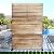 FENCY Outdoor Privacy Screen, 72" H×47" W Metal Patio Privacy Screen, Freestanding Decorative for Deck Balcony Patio Natural Wood Color