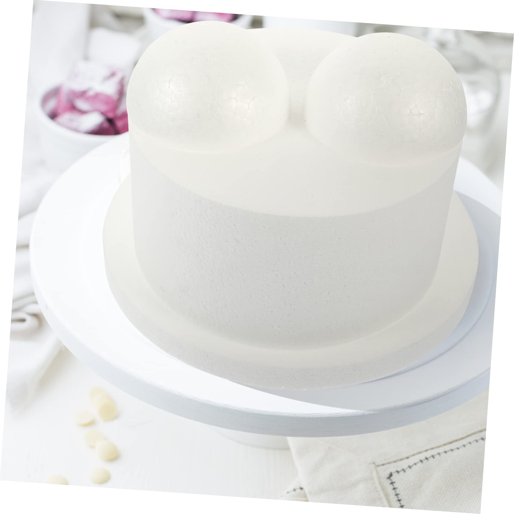 COHEALI 4pièces Modèle De Gâteau Mousse Ronde Accessoire De Pratique pour Décoration De Gâteaux Léger Et Réutilisable pour Créer des Gâteaux Faux
