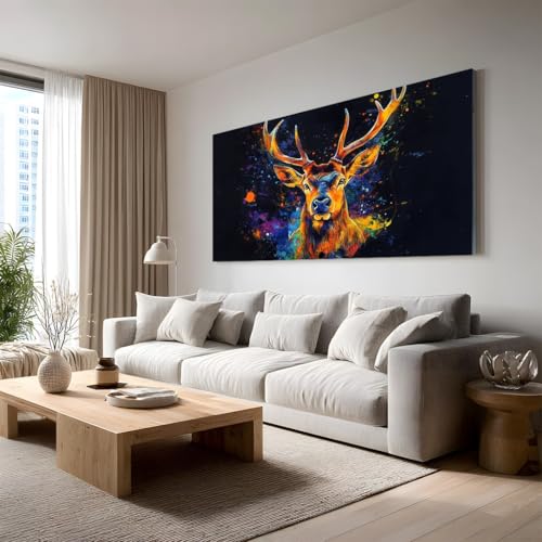Impression sur toile cerf moderne 50x100 cm une oeuvre d art abstrait haut de gamme