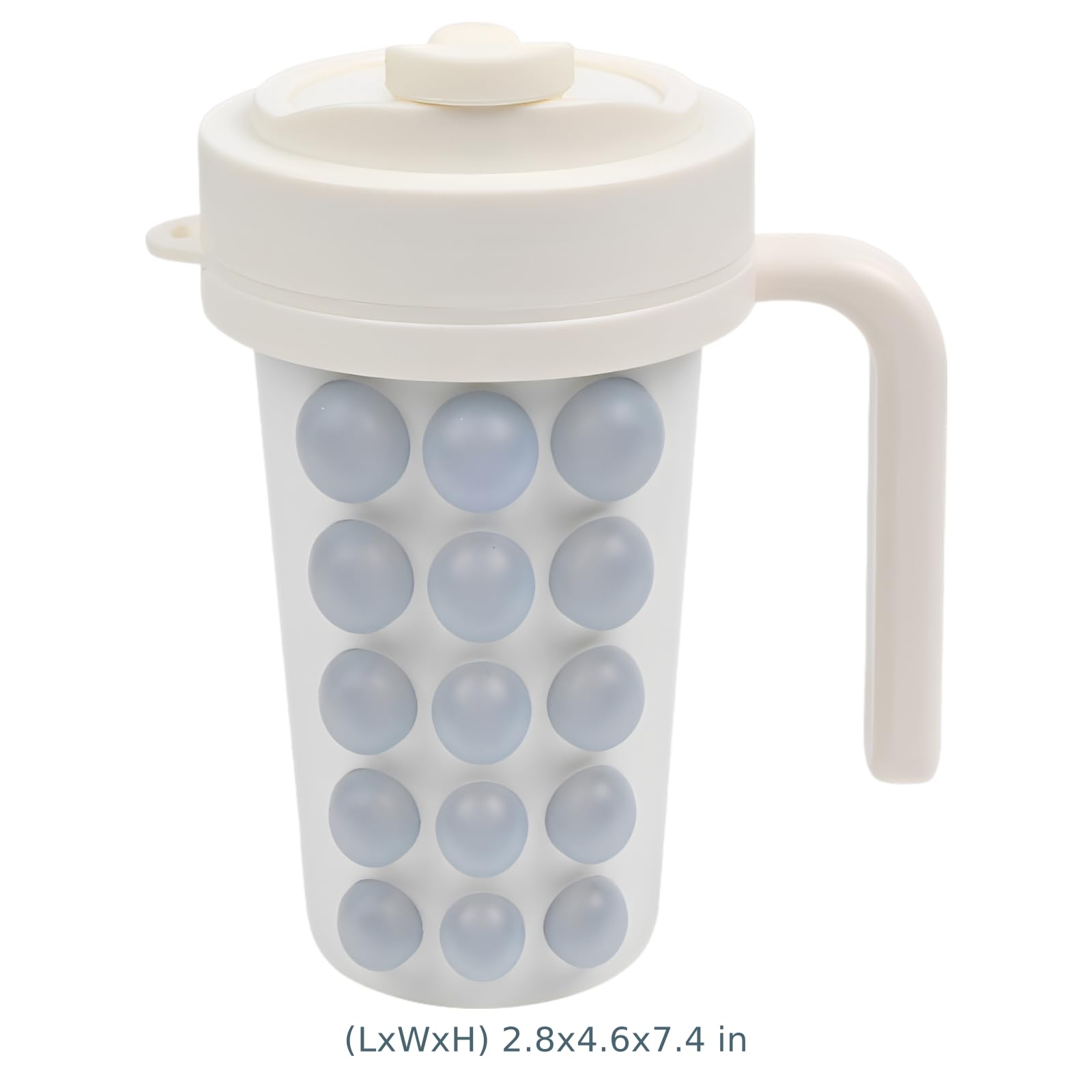 Eisbereiter-Becher, flexible Form mit rundem Griff, tragbarer Eisbereiter für Whiskey, Tee, Kaffee, Bubble-Design-Kühlgefäß für Zuhause, Outdoor, Camping und Party, kompakt für kalte Getränke