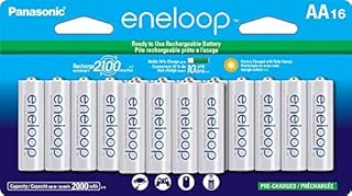 Newest Version Panasonic Eneloop 16 Pack AA NiMH Pre-Charged Rechargeable Batteries -FREE BATTERY HOLDER- Rechargeable 2100 Times