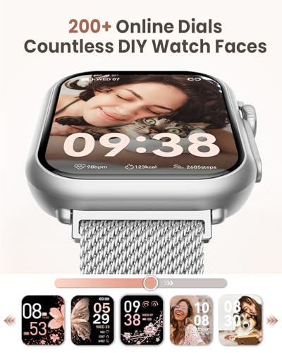 Image of 1.83 inch HD Smart Watch, 30 Days Battery Life, Sleep /Heart Rate /SpO2 /Blood Pressure Monitor, Calls /Messages /Notifications, 5ATM 110+ Sports Modes Fitness Tracker Watch, for Women & Men / Android & iPhone