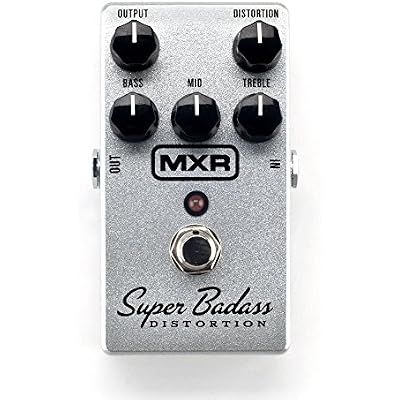 MXR M75 Super Badass Distortion Guitar Effects Pedal with Power Supply, 2 Patch Cables, and 6 Dunlop Picks