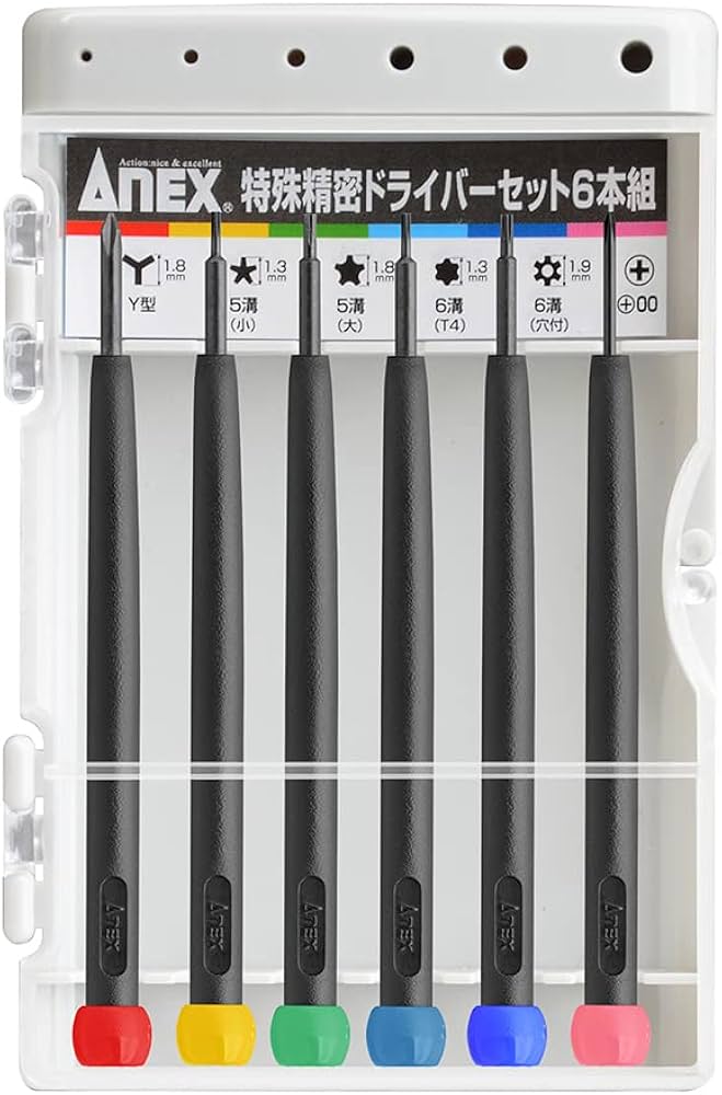 Amazon | アネックス(ANEX) 精密ドライバー 特殊 ケース付 6本組 No