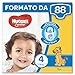 Huggies Unistar Pannolini, Taglia 4 (7-18 kg), Confezione da 88 Pannolini