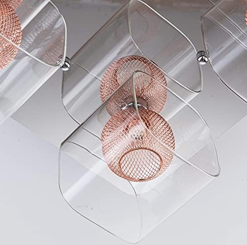 HARPER LIVING Semi-Flush Ceiling Light, Decorative Inner mesh in Copper, Ideal for Living Room, Bedroom, Kitchen, Hallway (4-Light Ceiling Light)