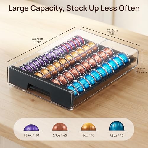 Image of Vtopmart Coffee Pod Drawer Organizer for Nespresso Vertuo Pods
