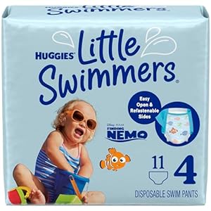 Huggies Little Swimmers Disposable Swim Diapers, Swimpants, Size 4 Medium (24-34 lb.), 11 Ct. (Packaging May Vary)