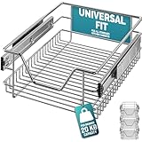 CASARIA® 3x Pull Out Telescopic Kitchen Drawer | For 40cm Units - 36cm Internal Cabinet Dimensions | Chrome-Plated | 20kg Load Capacity | Basket Shelf Organiser Storage Space Saving