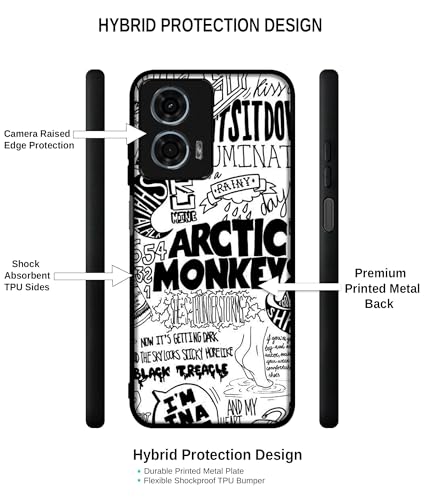 Image of Arctic Monkeys Pattern Design Premium 2D Printed Metal Back Case Cover for Motorola Moto G34 5G / G45 5G