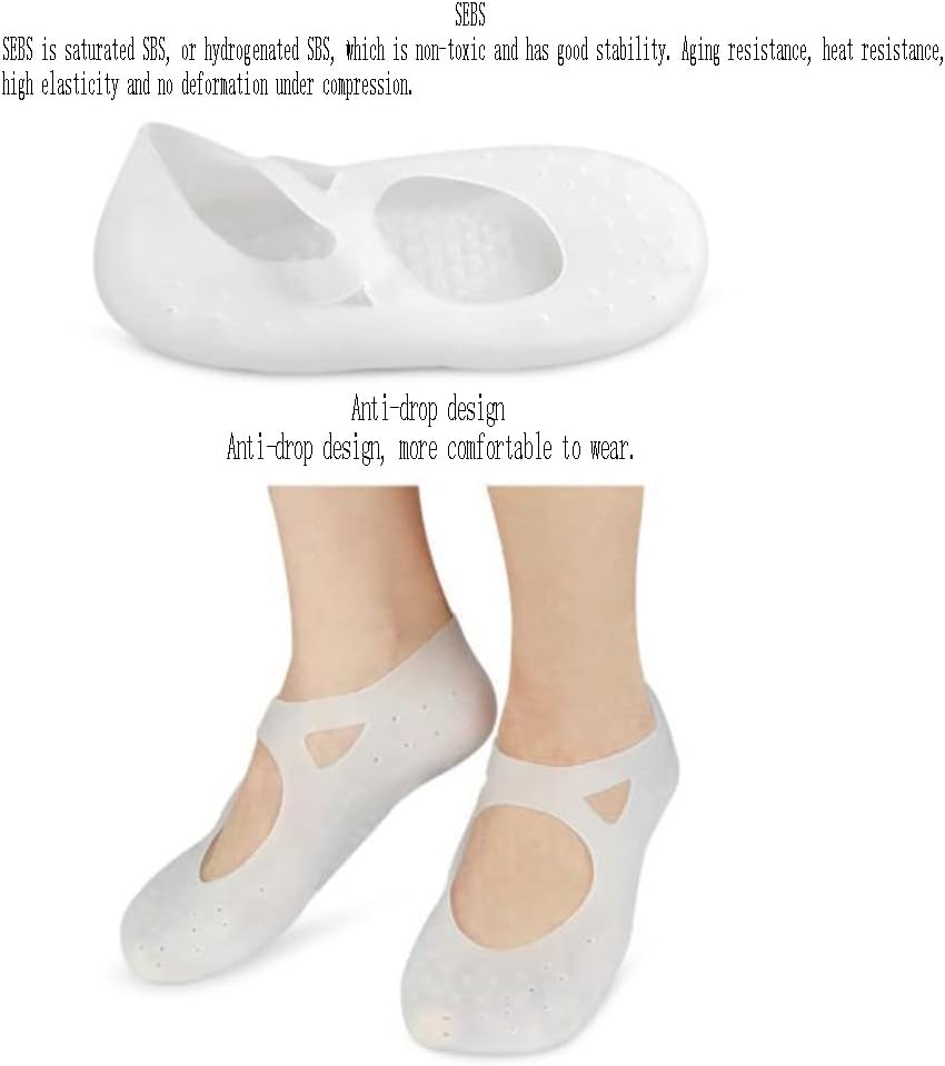 DEAVER Silicone Socks,Gel Soft Comfortable Sock,Foot Anti-Cracks Protective Socks,Non Slip Breathable Moisturizing Foot,Anti Split Care Protecter Protector