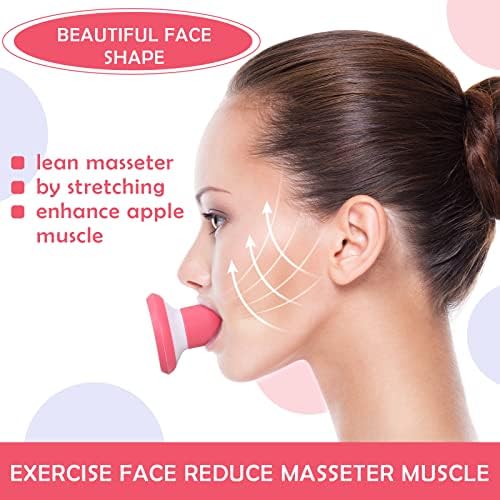 4 Pieces Face Exerciser Double Chin Breathing Exercise Device Face Neck Toning Exerciser Face Slimming Trainer Tool for Women Lift Skin Slim and Tone Face, Helps Reduce Stress