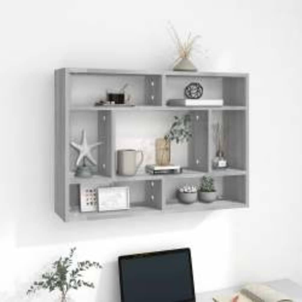 Étagère murale gris sonoma 75 x 16 x 55 cm en bois multicouche