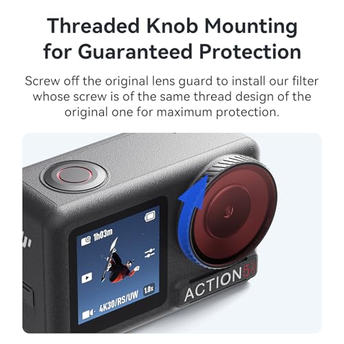 Honbobo Tauchfilter für DJI Osmo Action 5 Pro Hellrot/Rot/Violett Filter Unterwasser Filter Objektiv Schutz Zubehör für DJI Osmo Action 5 Pro 4 (Purple)