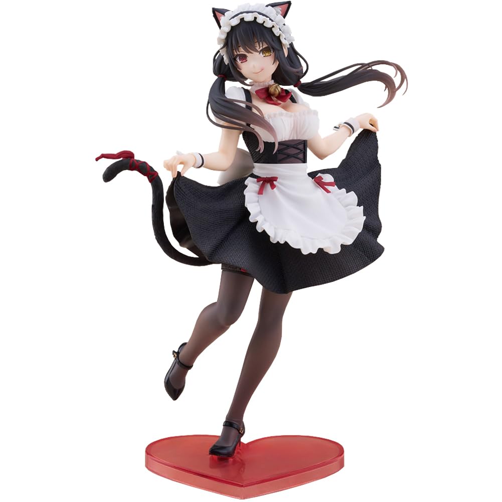 Anjinguang Tokisaki Kurumi Action Figure Cute Cat Ears Maid Costume Standing Model PVC Anime Statue Character Collections Model Ornaments 18cm