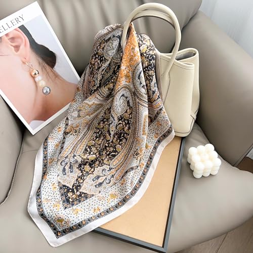 Image of Printed Poly Silken feel Scarf Stole for Women | Stylish, Soft, & Lightweight | Satin Feel Neck Scarf, Hair Scarf, Head Scarf for Women
