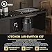 Anwoll Garbage Disposal Air Switch Kit - Professional, UL Listed Wireless Sink Top Garbage Disposal Button, Stainless Steel/Black On/Off, Compatible with all garbage disposals