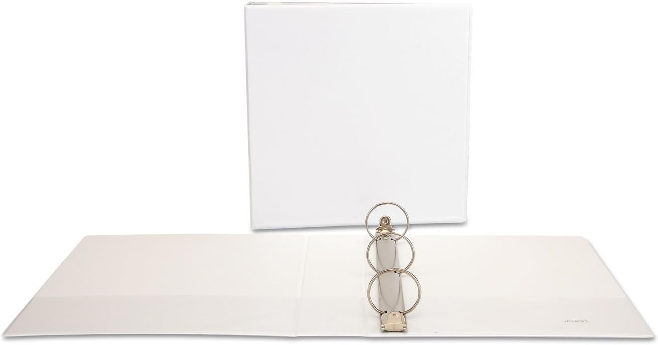 Universal UNV20732 11 in. x 8.5 in. 2 in. Capacity 3 Rings Deluxe Round Ring View Binder - White