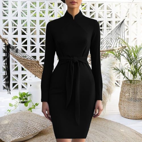 SperLucky Women's Elegant Bodycon Dresses Formal Office Sheath Dresses4