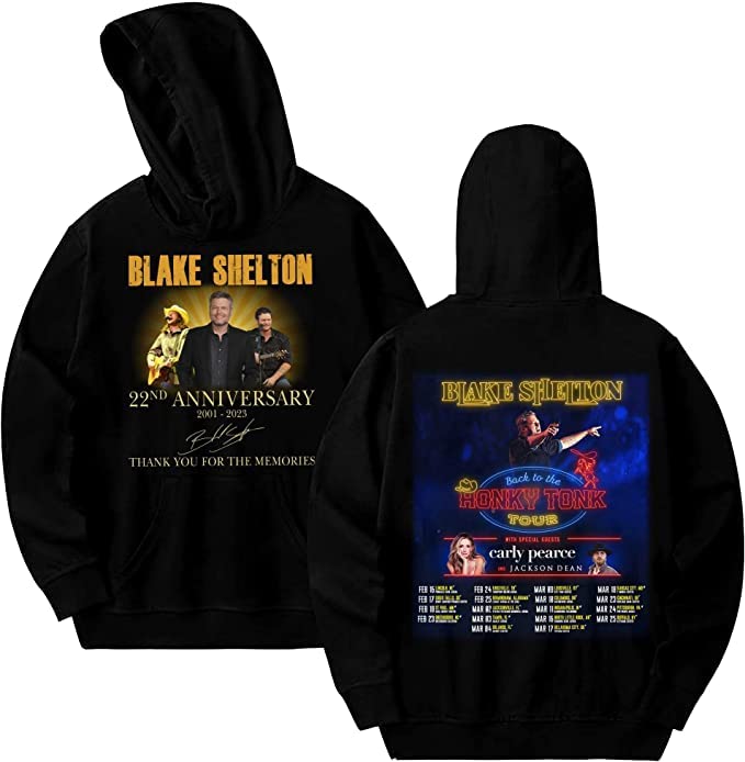 Discover Blake Shelton 22nd Anniversary 2001-2023 Thank You For The Memory Hoodie
