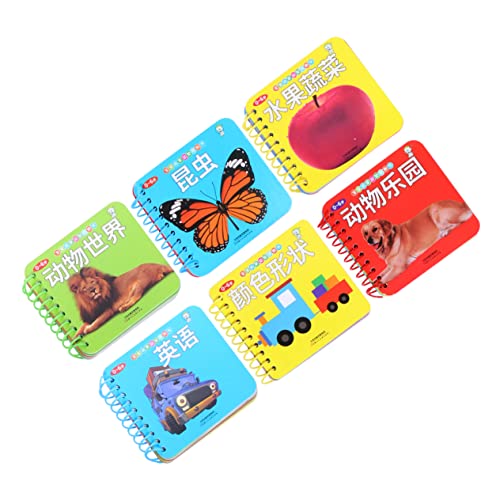 HONITANO 6pezzi Per Ragazzo Educativo Libri Bilingue Cinese-inglese Illuminazione Sugli Animali Frutta e Verdura Colore e Forma Per Ragazzo e Bambine Anni Ogni Ha