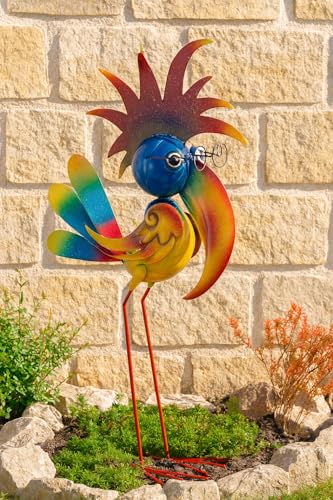 Schneemann-Versand Dr. Vogel Figur Garten Metall bunt 55cm groß witzig Gartenfigur Gartendeko