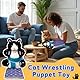Dandin Cat Wrestling Toy Puppet, Katzen Handpuppen Kuscheltier, Katzen Plüschpuppe Interaktives Katzenspielzeug mit Robuster Polsterung, Lustige Katzen Puppe Wrestling Spielzeug